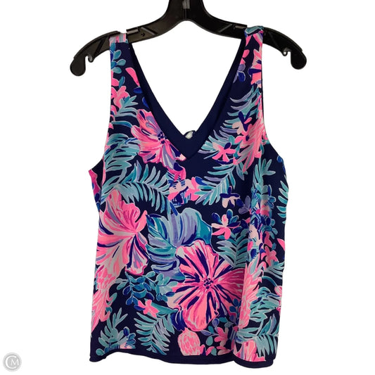 Top Sleeveless Designer By Lilly Pulitzer In Navy, Size: L
