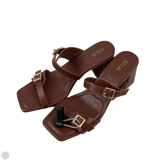 Shoes Heels Block By Mia In Brown, Size: 9