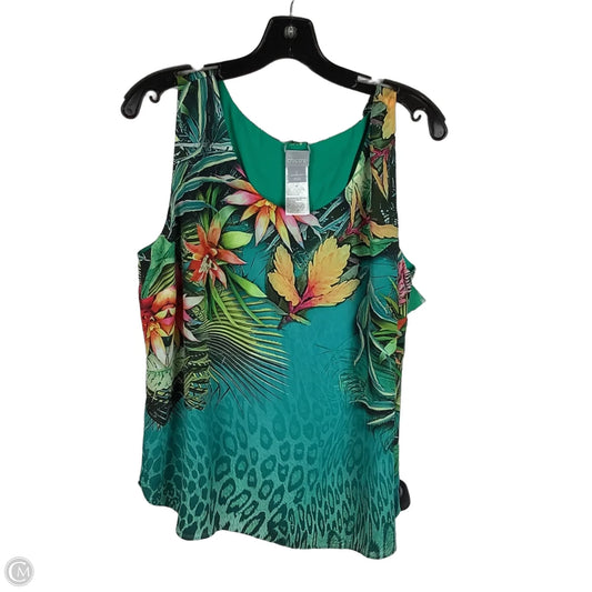 Top Sleeveless By Chicos In Tropical Print, Size: L (12/14)