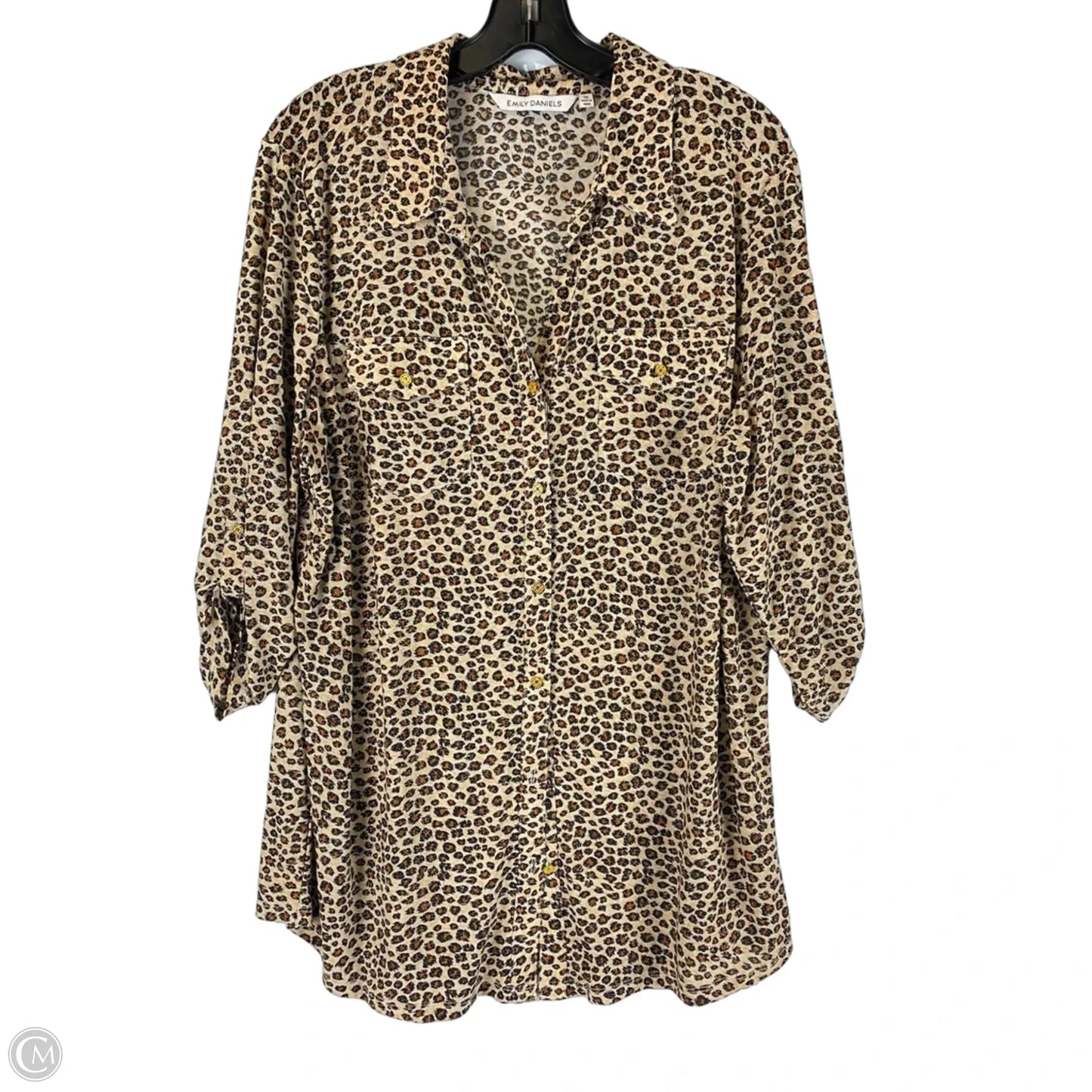 Top Long Sleeve By Emily Daniels In Animal Print, Size: 1x