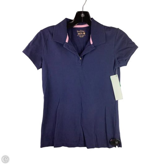 Top Short Sleeve Designer By Lilly Pulitzer In Navy, Size: Xs