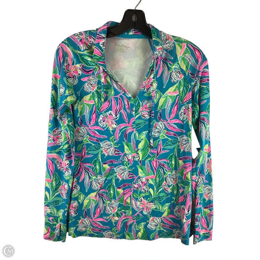 Top Long Sleeve Designer By Lilly Pulitzer In Teal, Size: Xxs