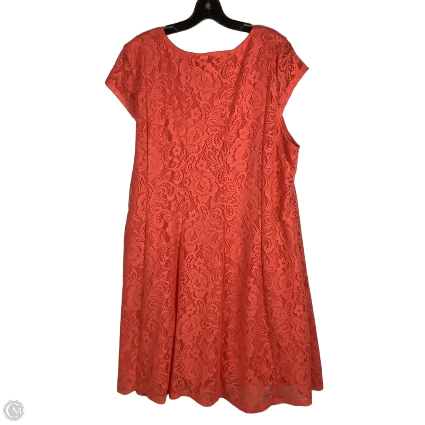 Dress Casual Short By Karin Stevens In Coral, Size: 2x (22W)
