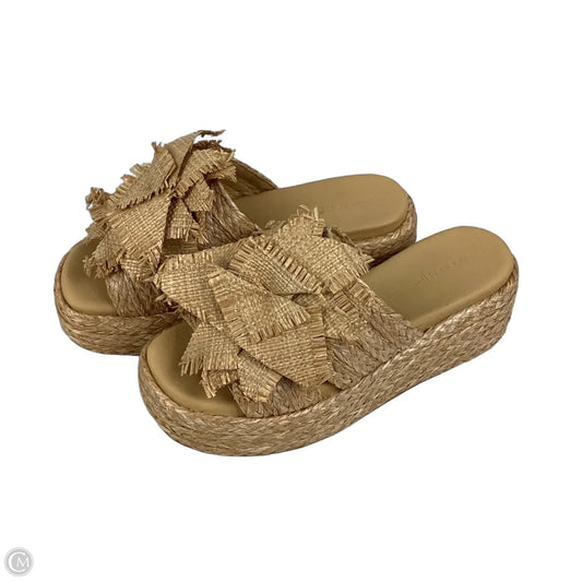 Sandals Heels Platform By Cmc In Tan, Size: 7.5