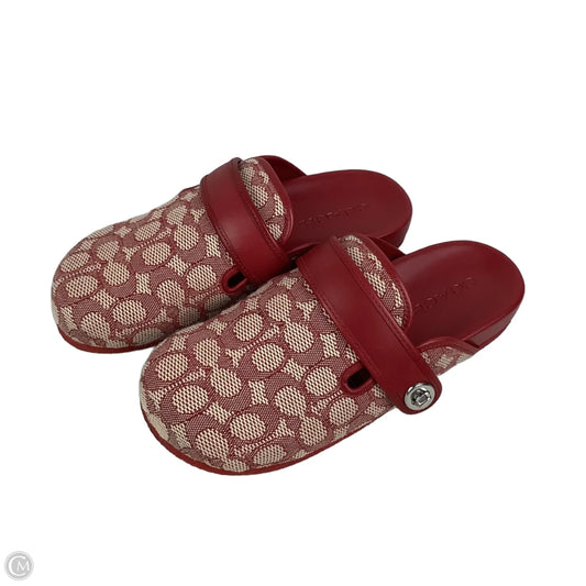 Sandals Designer By Coach In Red, Size: 9