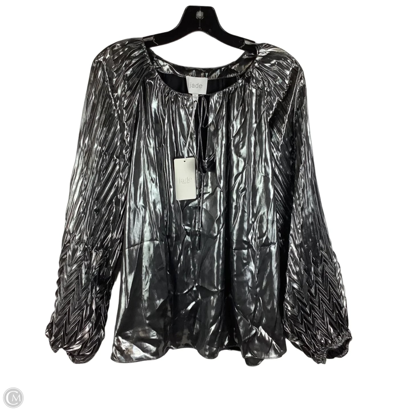 Top Long Sleeve By Jade by Johnny Was In Silver, Size: L