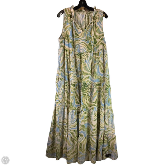Dress Casual Maxi By Entro In Blue & Green, Size: L