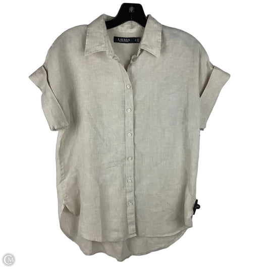Top Short Sleeve By Lauren By Ralph Lauren In Beige, Size: S