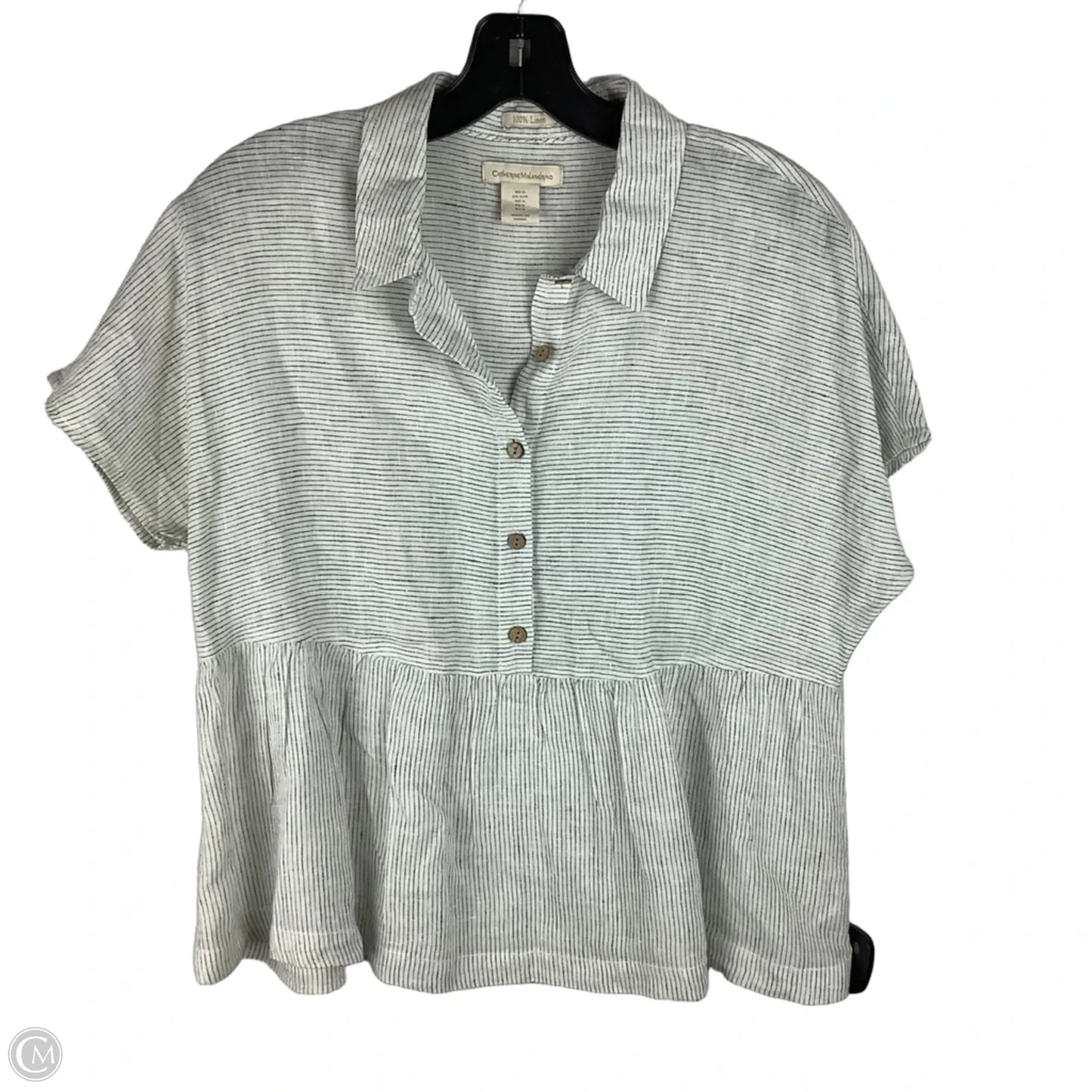Top Short Sleeve By Catherine Malandrino In Striped Pattern, Size: S