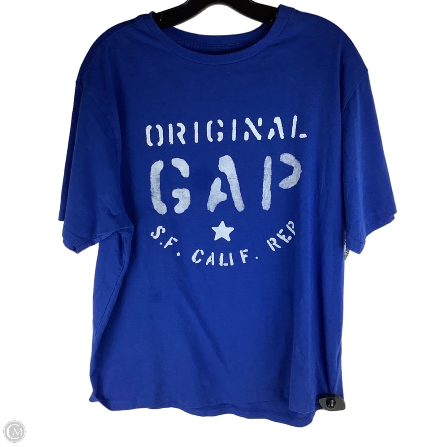 Top Short Sleeve Basic By Gap In Blue, Size: L