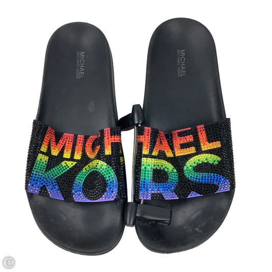 Sandals Flats By Michael By Michael Kors In Rainbow Print, Size: 7
