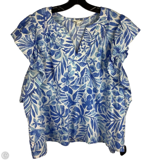 Top Short Sleeve By Crown And Ivy In Blue, Size: 3x