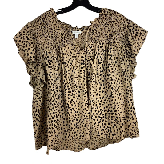 Top Short Sleeve By Crown And Ivy In Animal Print, Size: 3x