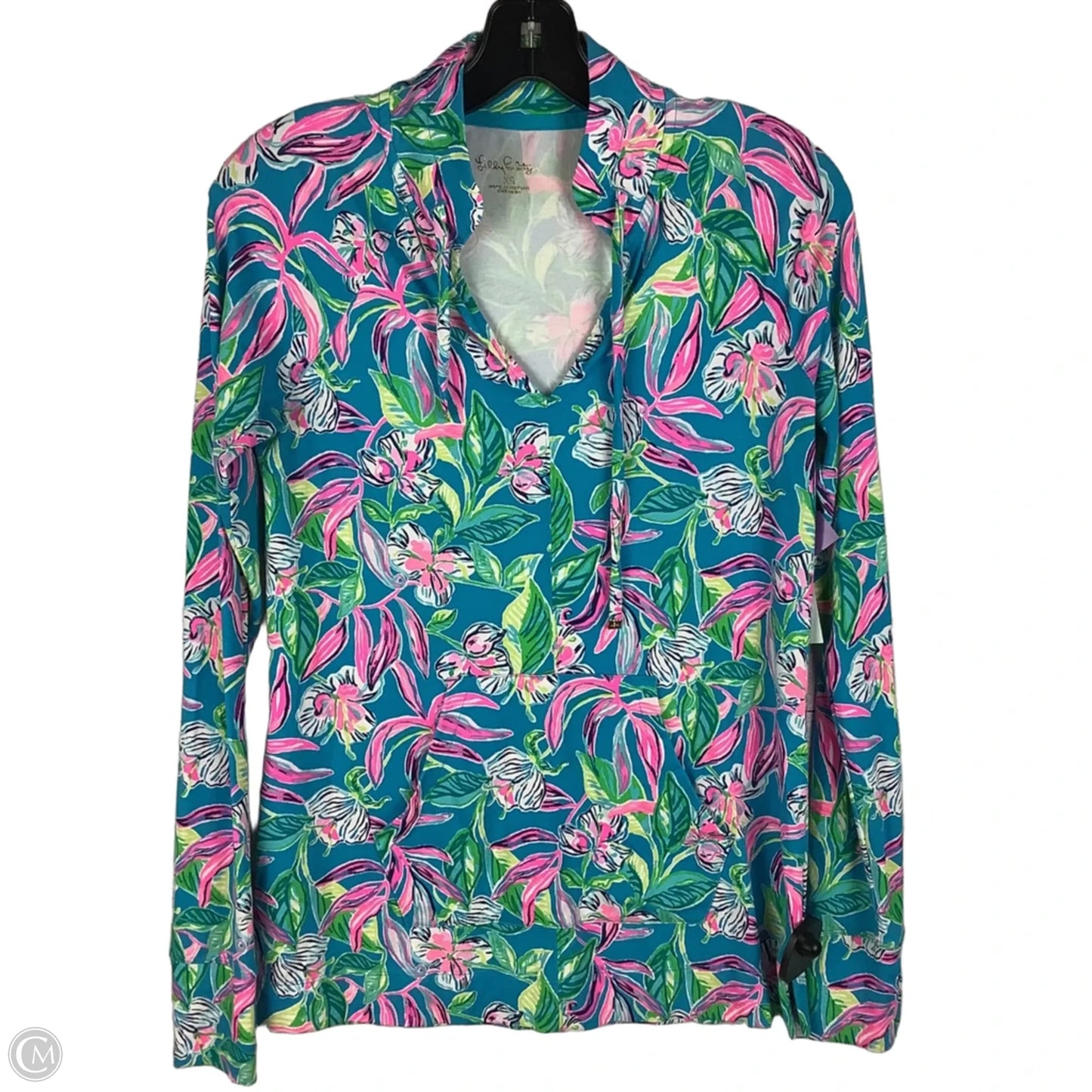Top Long Sleeve Designer By Lilly Pulitzer In Blue & Pink, Size: Xs