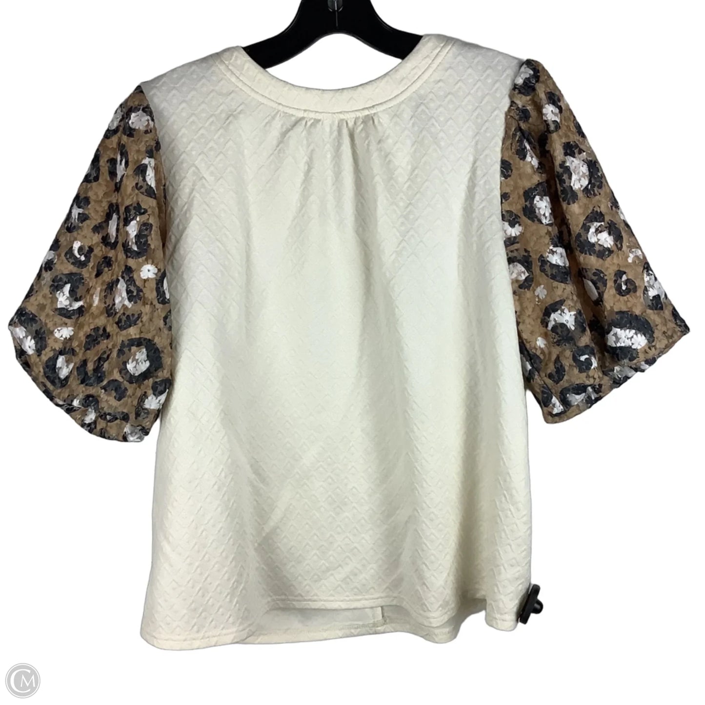 Top Short Sleeve By Voy In Cream, Size: L