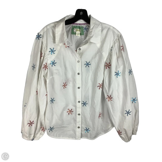 Top Long Sleeve By Maeve In White, Size: M