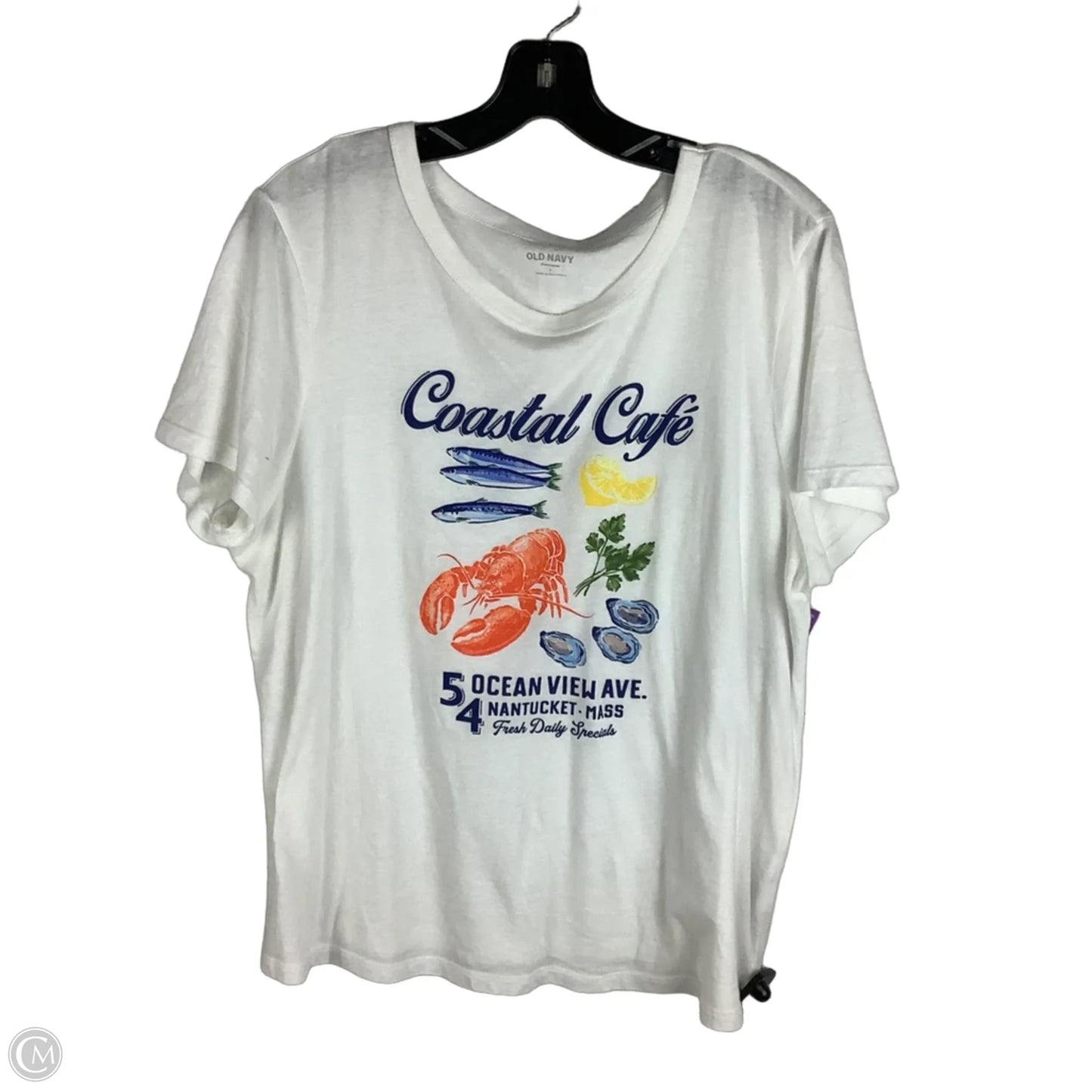 Top Short Sleeve Basic By Old Navy In White, Size: L