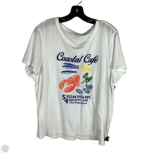 Top Short Sleeve Basic By Old Navy In White, Size: L