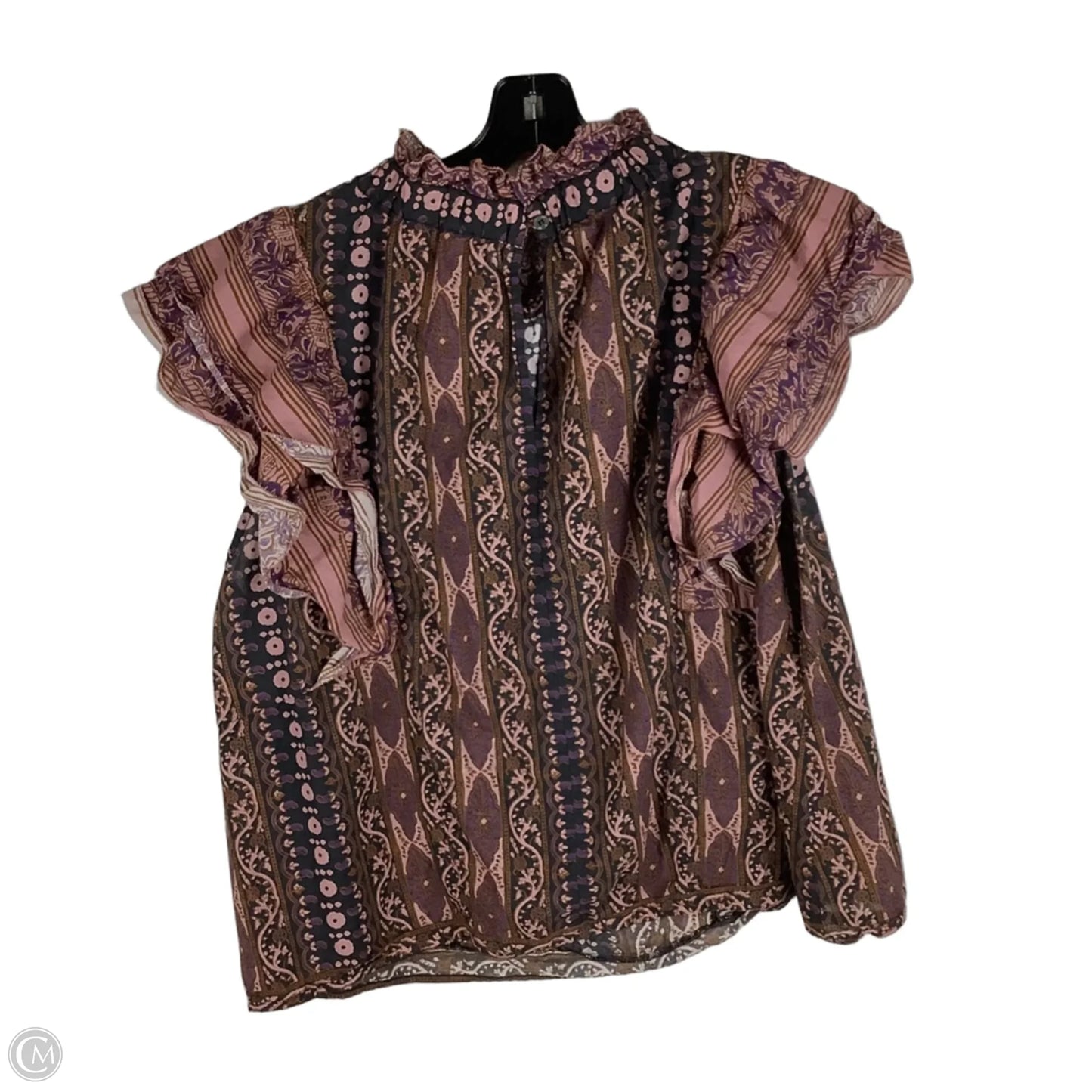 Top Short Sleeve By Cmc In Purple, Size: 3x