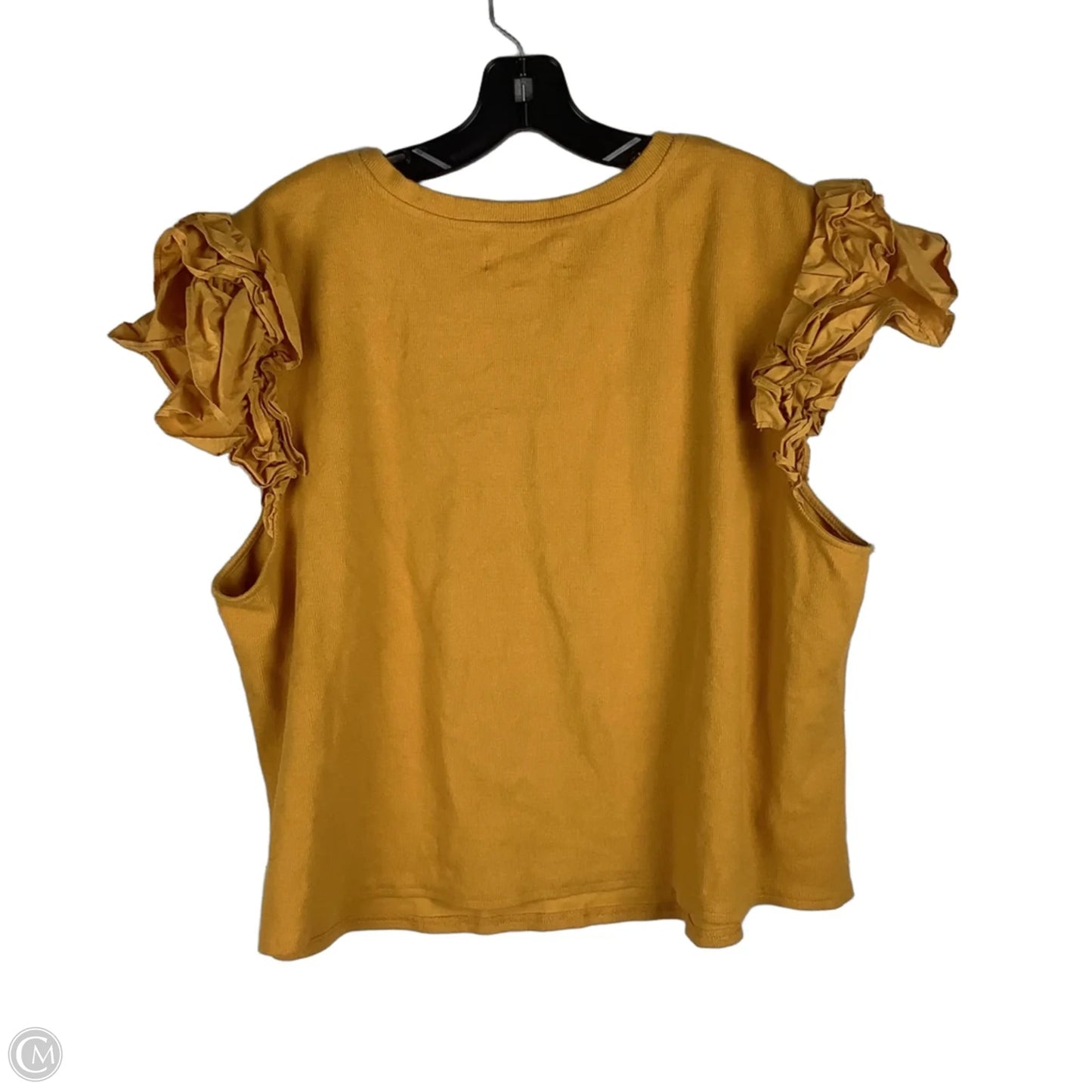 Top Short Sleeve By Anthropologie In Yellow, Size: 3x