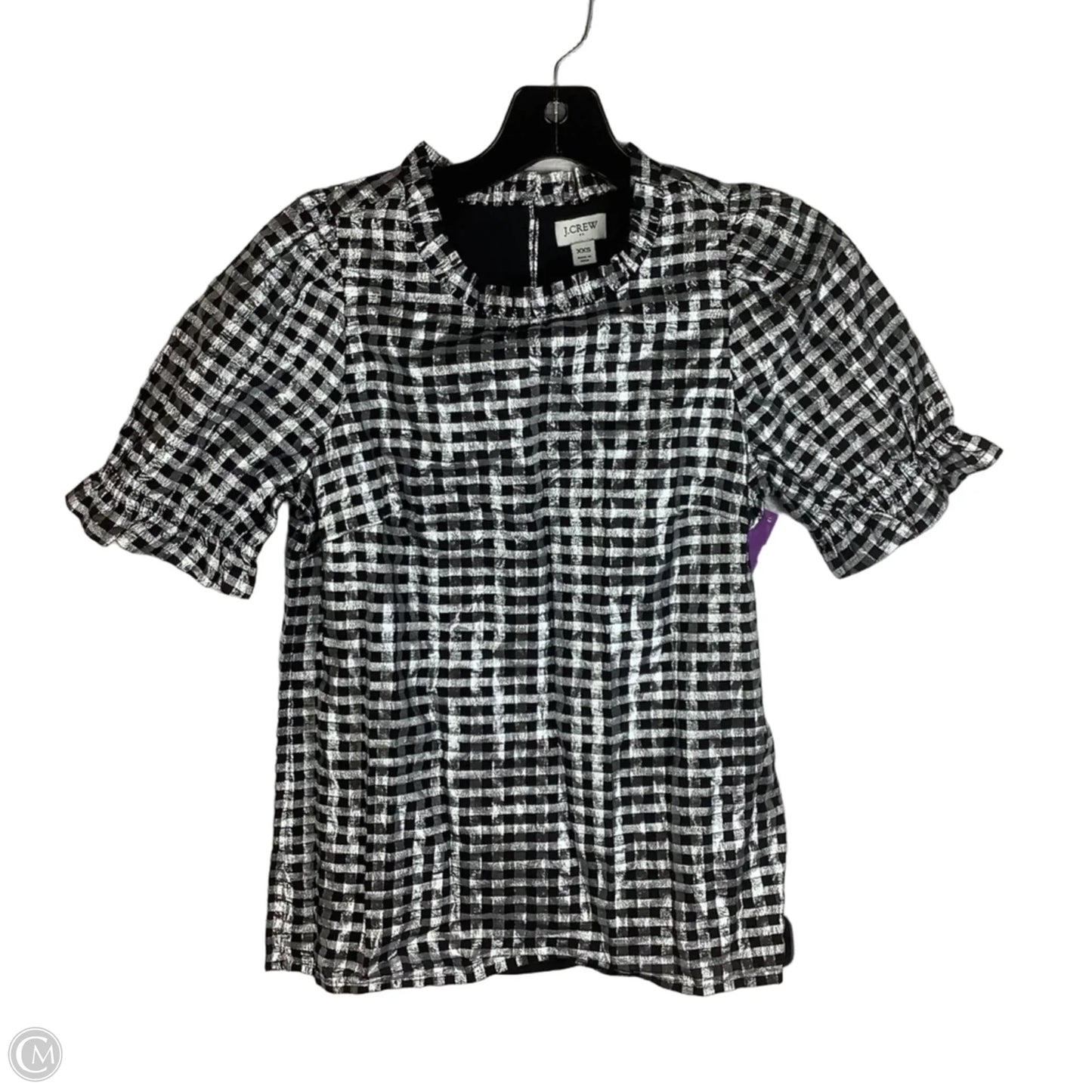 Top Short Sleeve By J. Crew In Silver, Size: Xxs