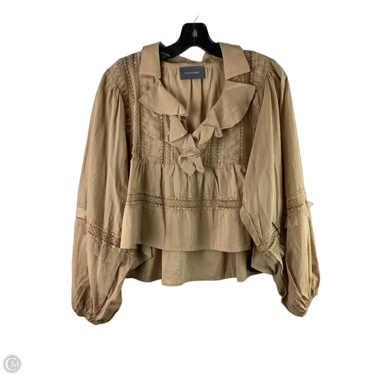 Top Long Sleeve By Hudson In Brown, Size: S