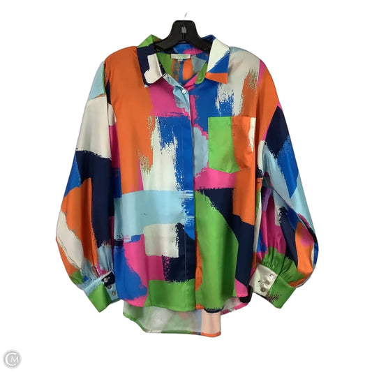Top Long Sleeve By Jade In Multi-colored, Size: L