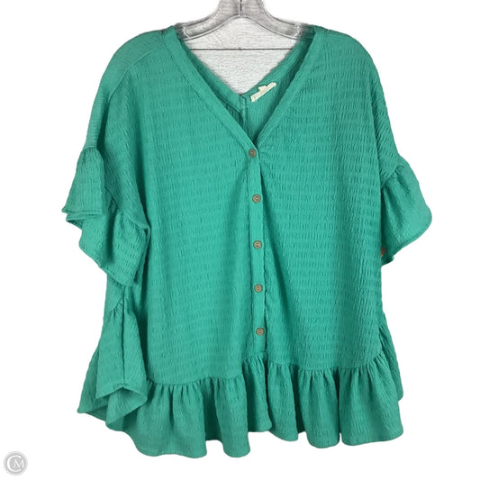 Top Short Sleeve By Easel In Teal, Size: L