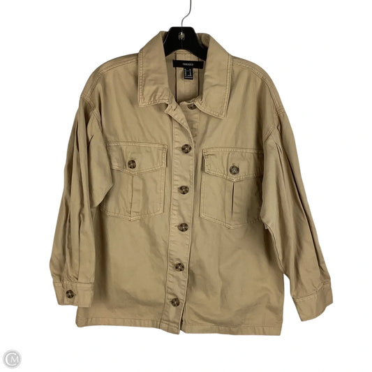 Jacket Denim By Forever 21 In Tan, Size: M