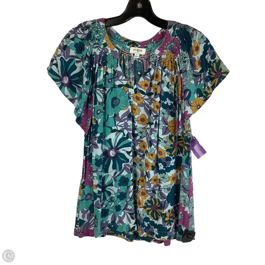 Top Short Sleeve By Umgee In Floral Print, Size: S