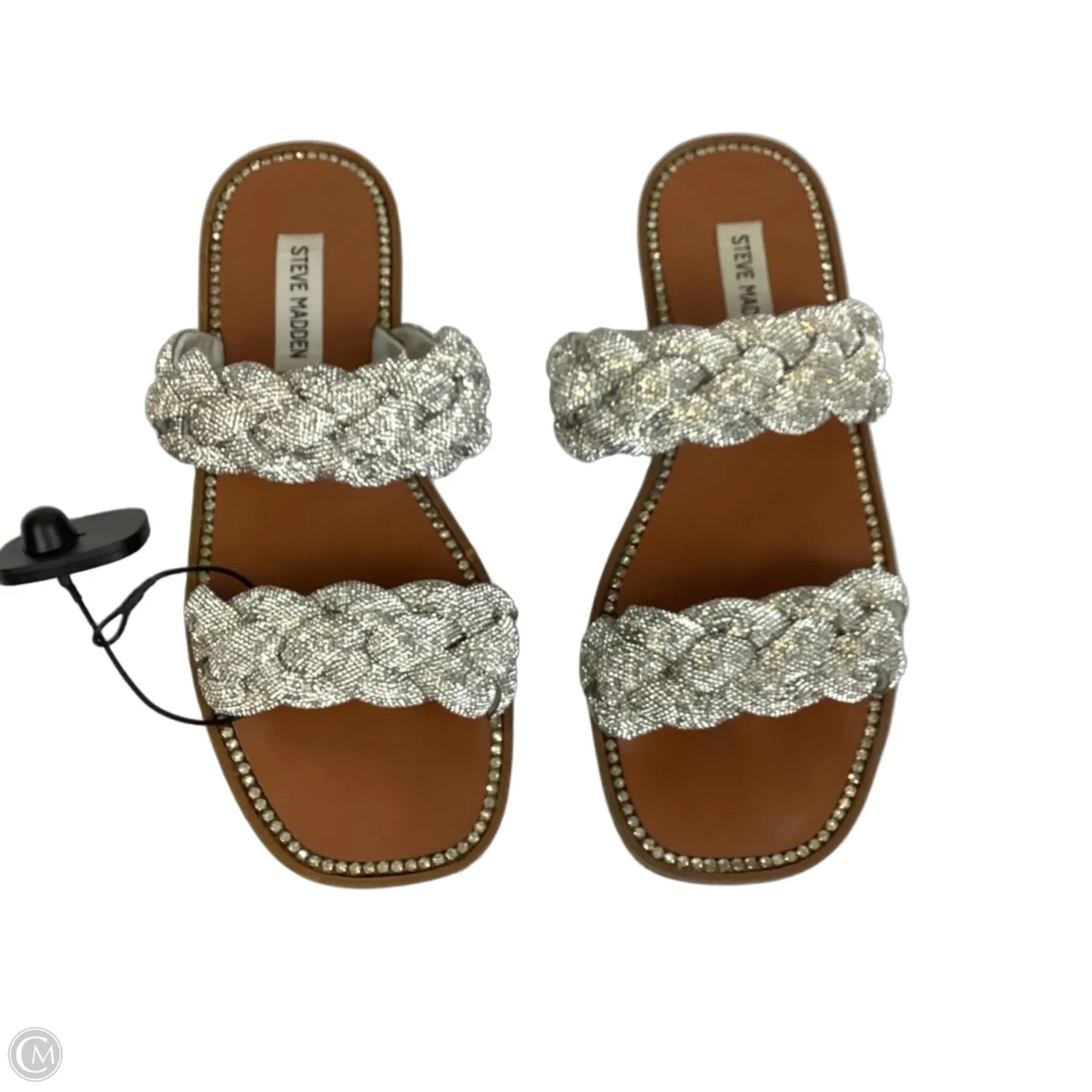 Sandals Flats By Steve Madden In Silver, Size: 9.5