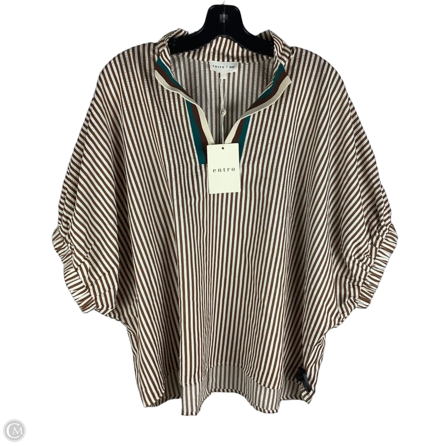 Top Short Sleeve By Entro In Brown, Size: L