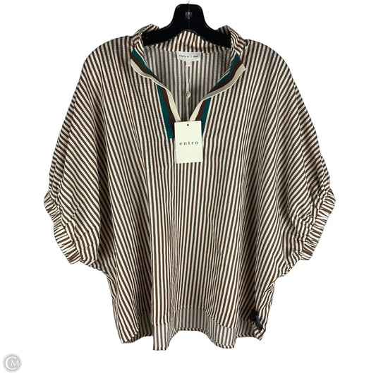 Top Short Sleeve By Entro In Brown, Size: L