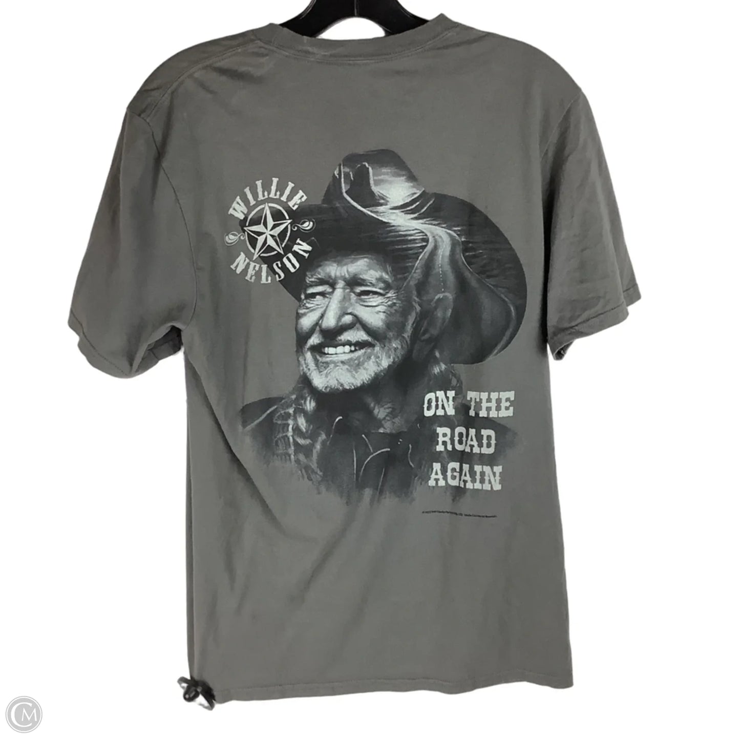 Top Short Sleeve Basic By Clothes Mentor In Grey, Size: M, Back of shirt pictured first