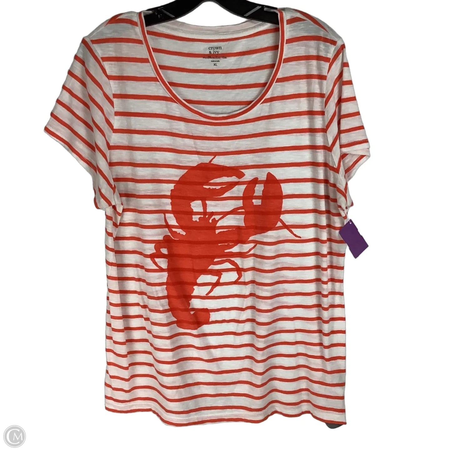 Top Short Sleeve By Crown And Ivy In Orange, Size: Xl