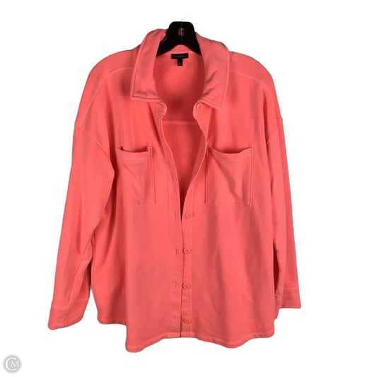 Jacket Shirt By Talbots In Coral, Size: L