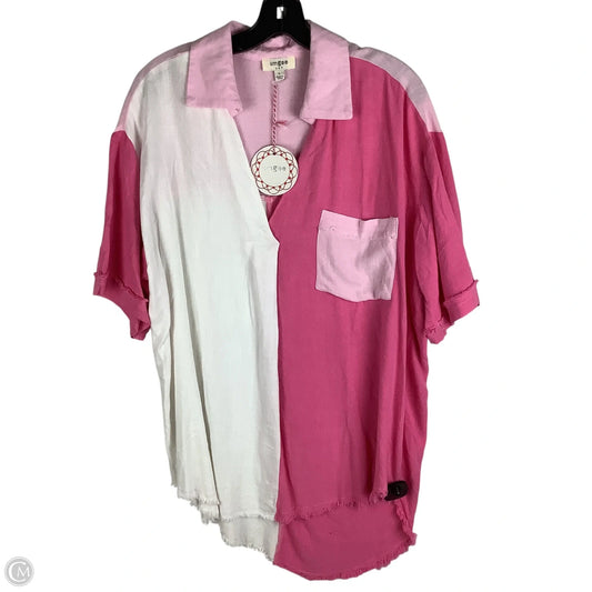 Top Short Sleeve By Umgee In Pink, Size: L