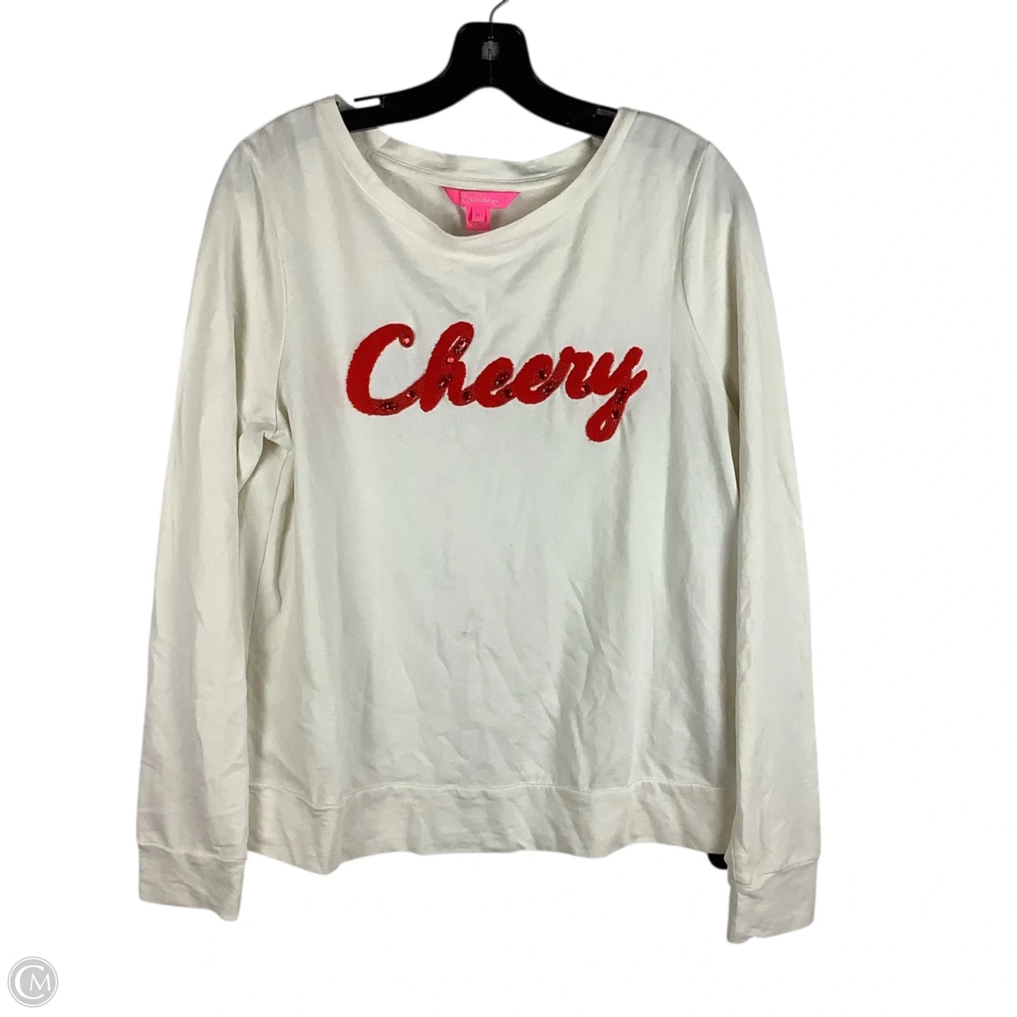 Top Long Sleeve Designer By Lilly Pulitzer In White, Size: M