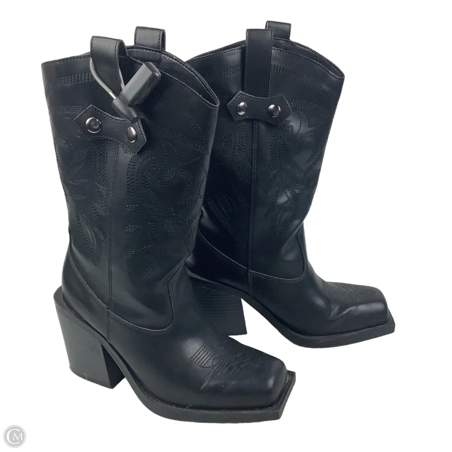 Boots Mid-calf Heels By Forever 21 In Black, Size: 6