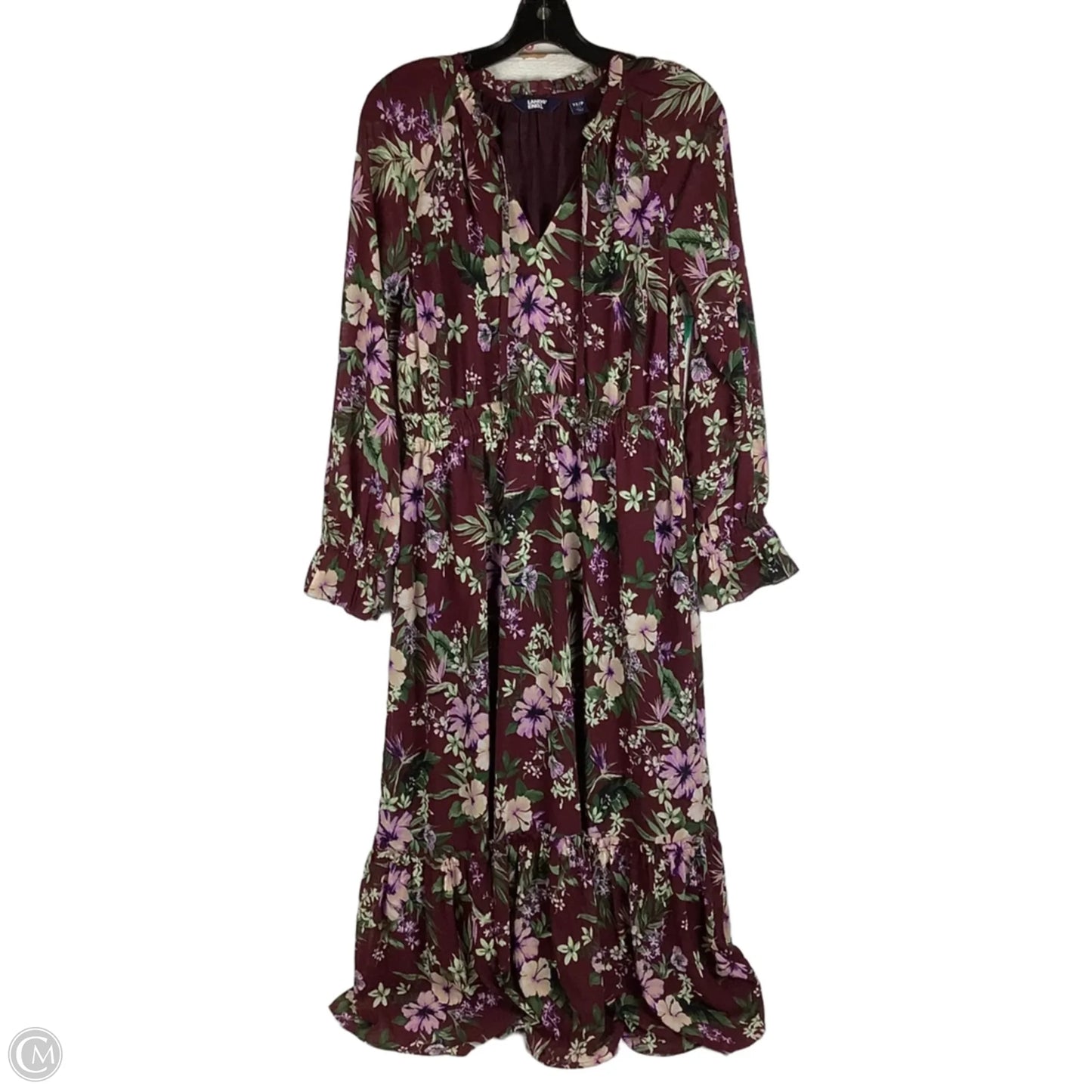 Dress Casual Maxi By Lands End In Floral Print, Size: Xs petite