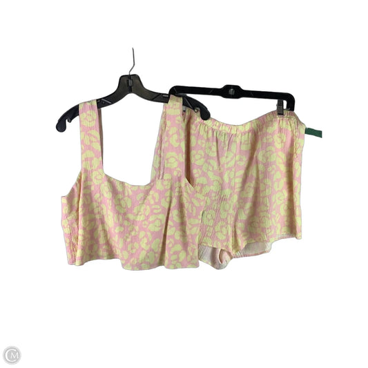 Top Sleeveless By Mumu In Pink & Yellow, Size: L
