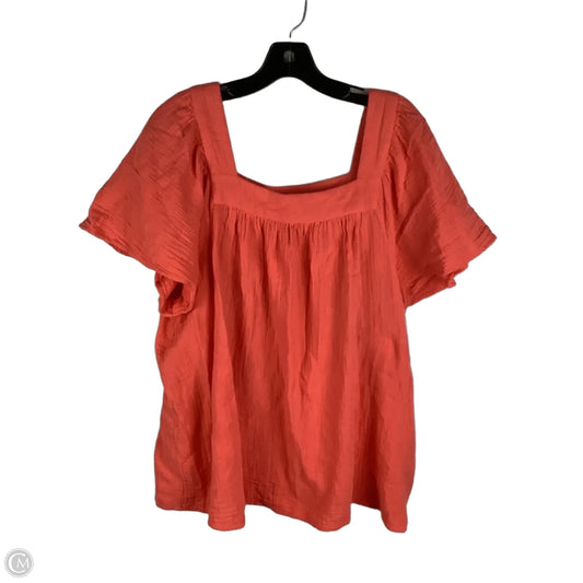 Top Short Sleeve By Style And Company In Coral, Size: Xl
