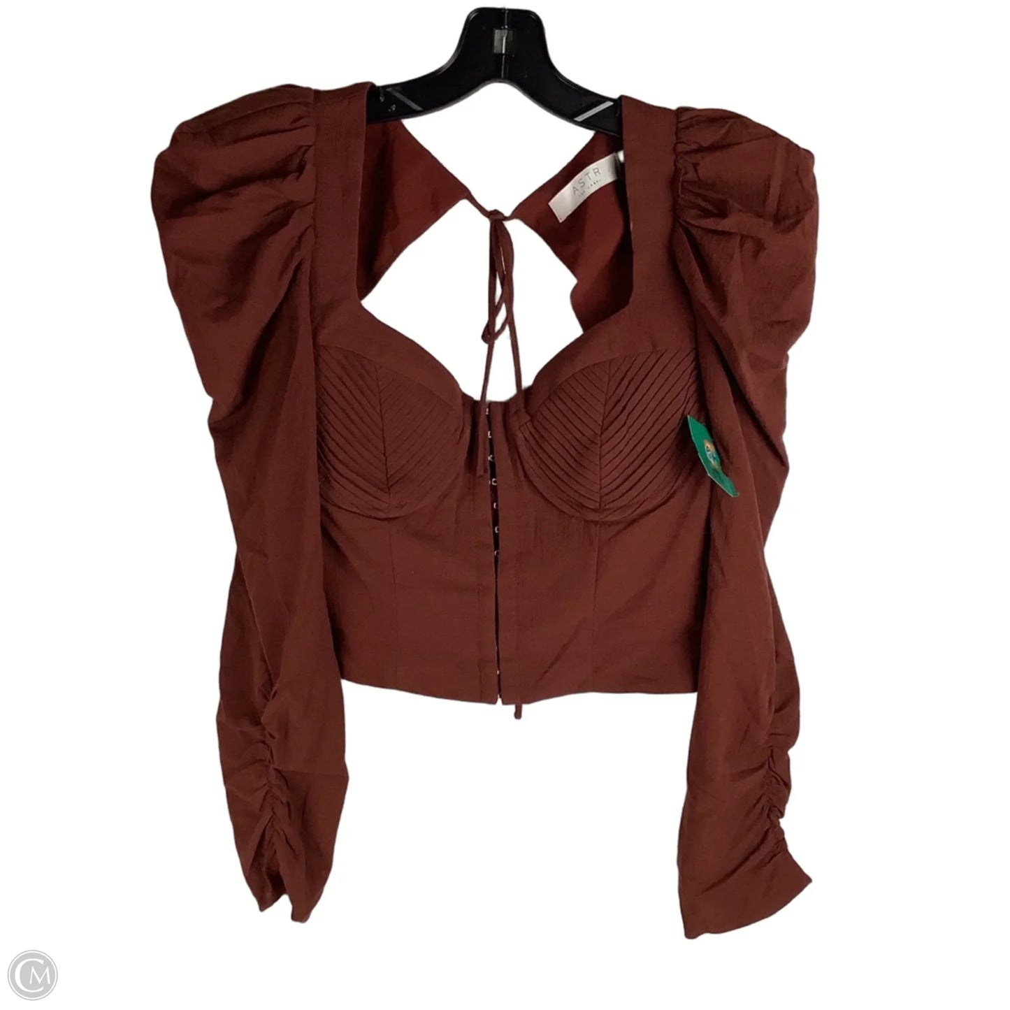 Top Long Sleeve Basic By Astr In Brown, Size: M