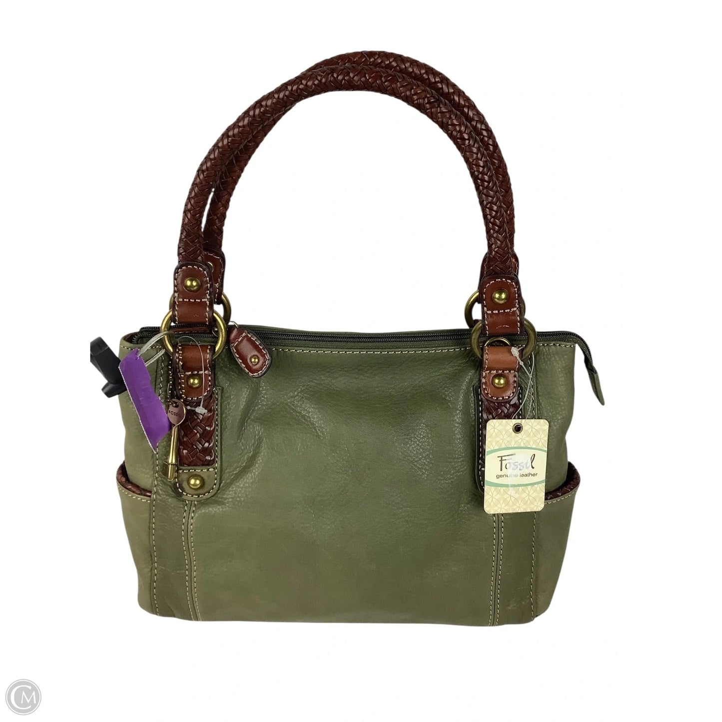Handbag  Leather By Fossil, Size: Medium