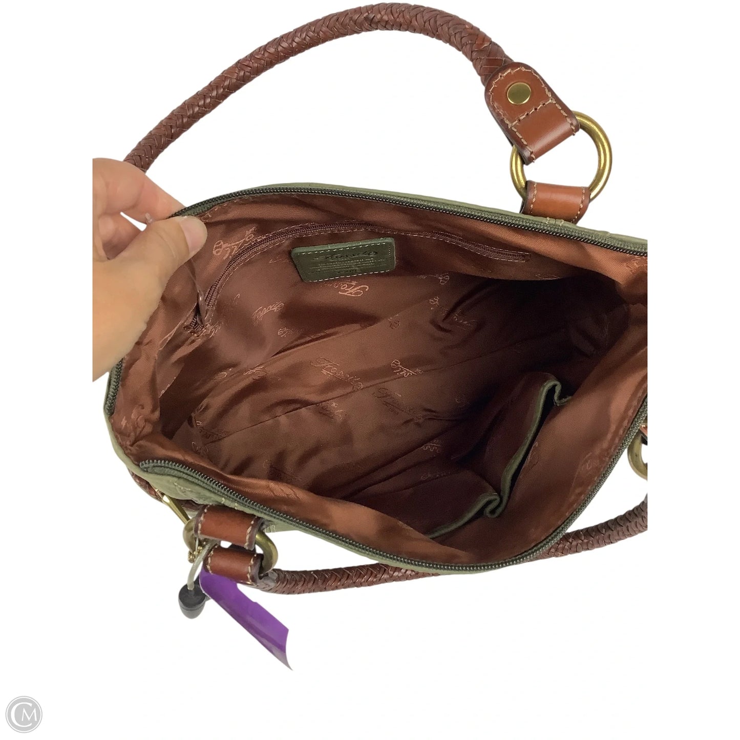 Handbag  Leather By Fossil, Size: Medium