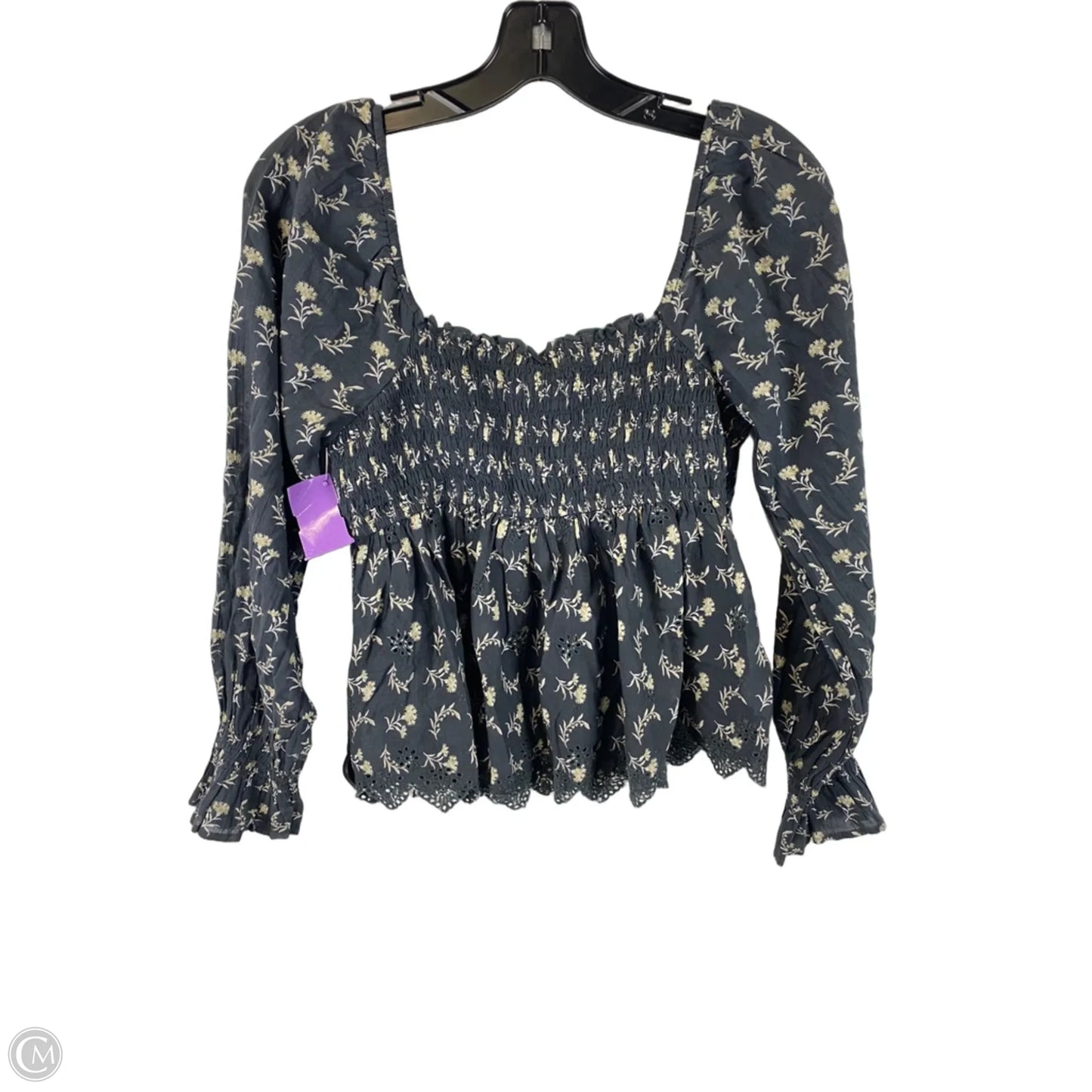 Top Long Sleeve By American Eagle In Grey, Size: M