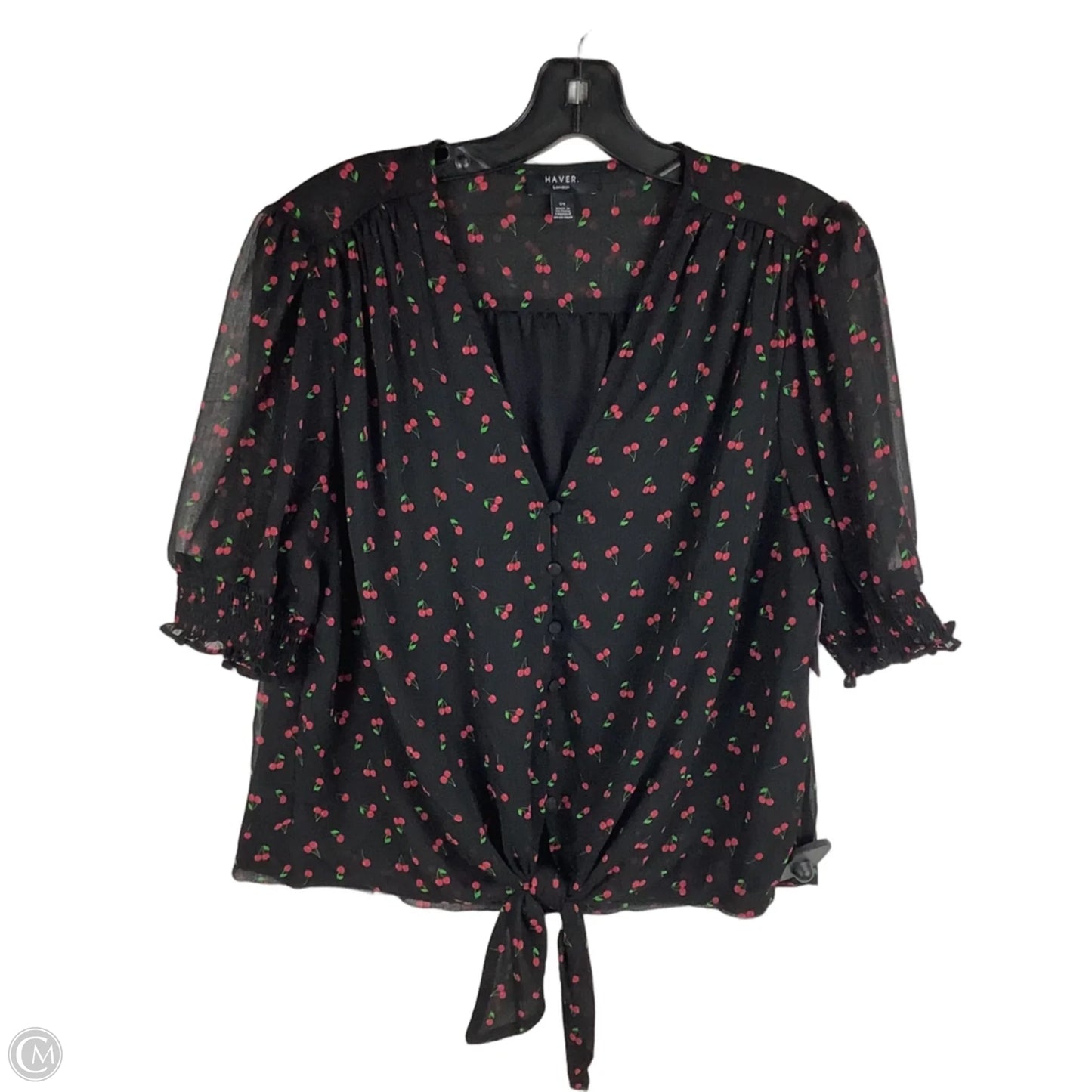 Top Short Sleeve By Cmc In Black, Size: L