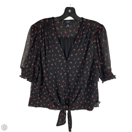 Top Short Sleeve By Cmc In Black, Size: L