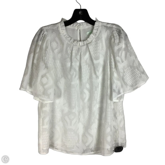 Top Short Sleeve By Jade In White, Size: S