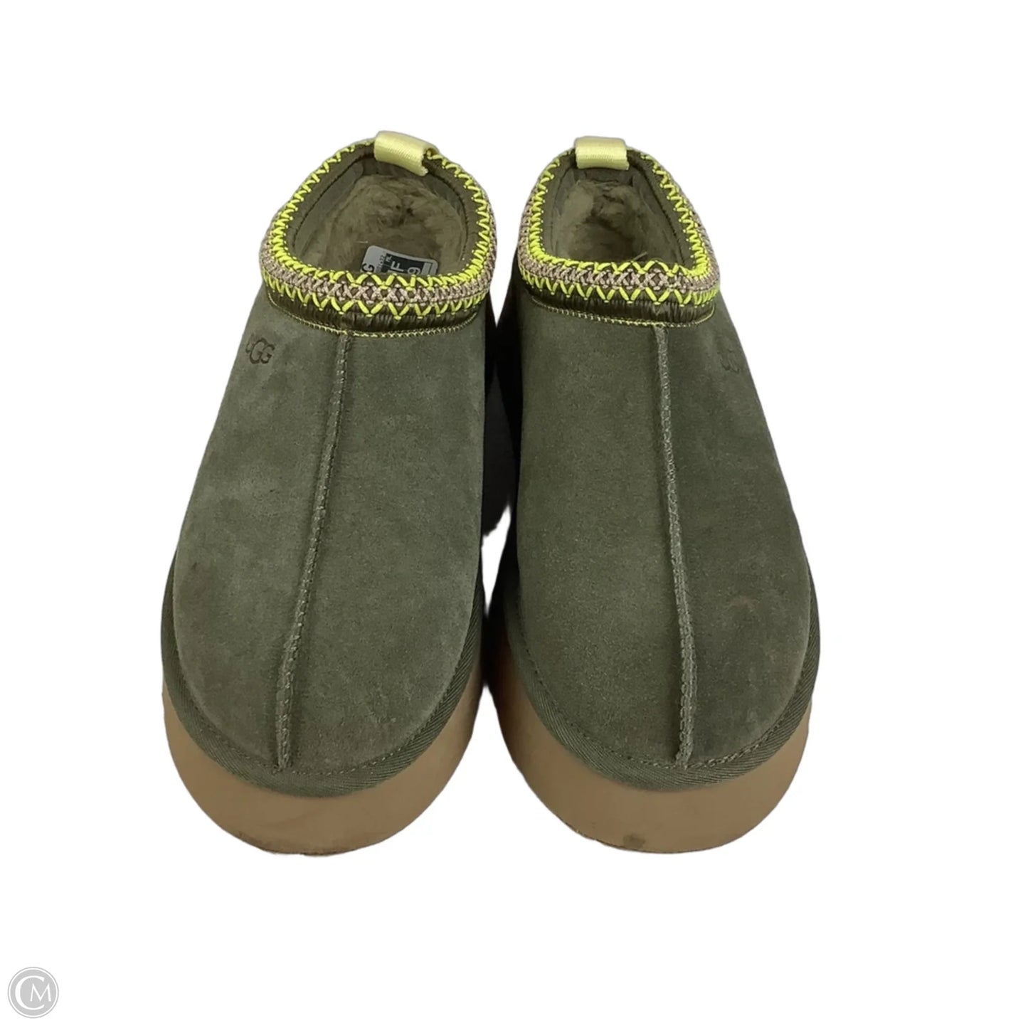 Slippers Designer By Ugg In Green, Size: 10